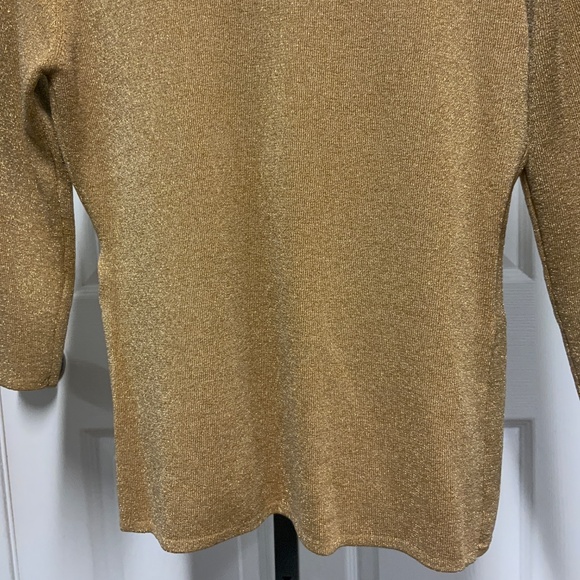 Joseph A. Gold Metallic Wrap-Style Top - Picture 8 of 8